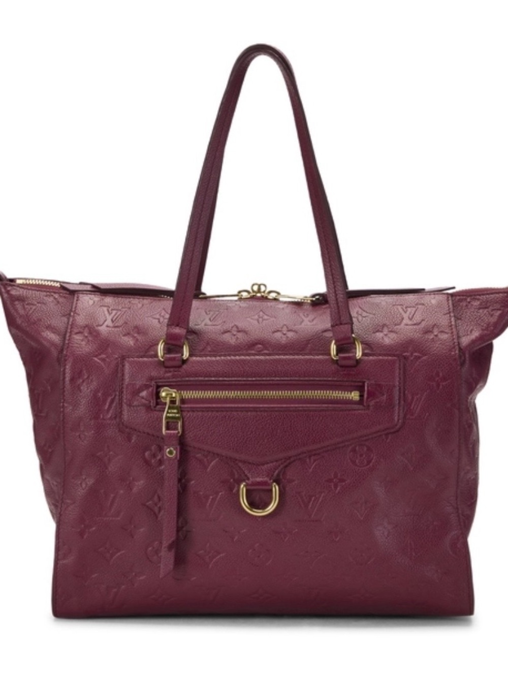 Louis Vuitton Wine Monogram Embossed Leather Tote